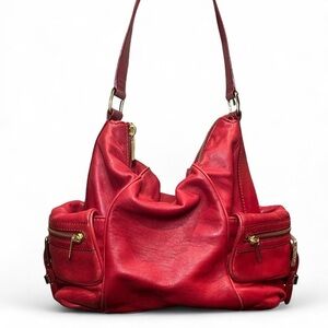 Michael Kors Red Leather Shoulder Bag